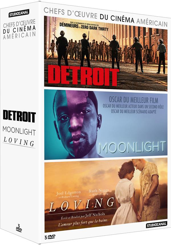 Coffret Chefs-d'oeuvre Du Cinéma Américain 3 Films : Detroit  Moonlight  Loving [DVD]