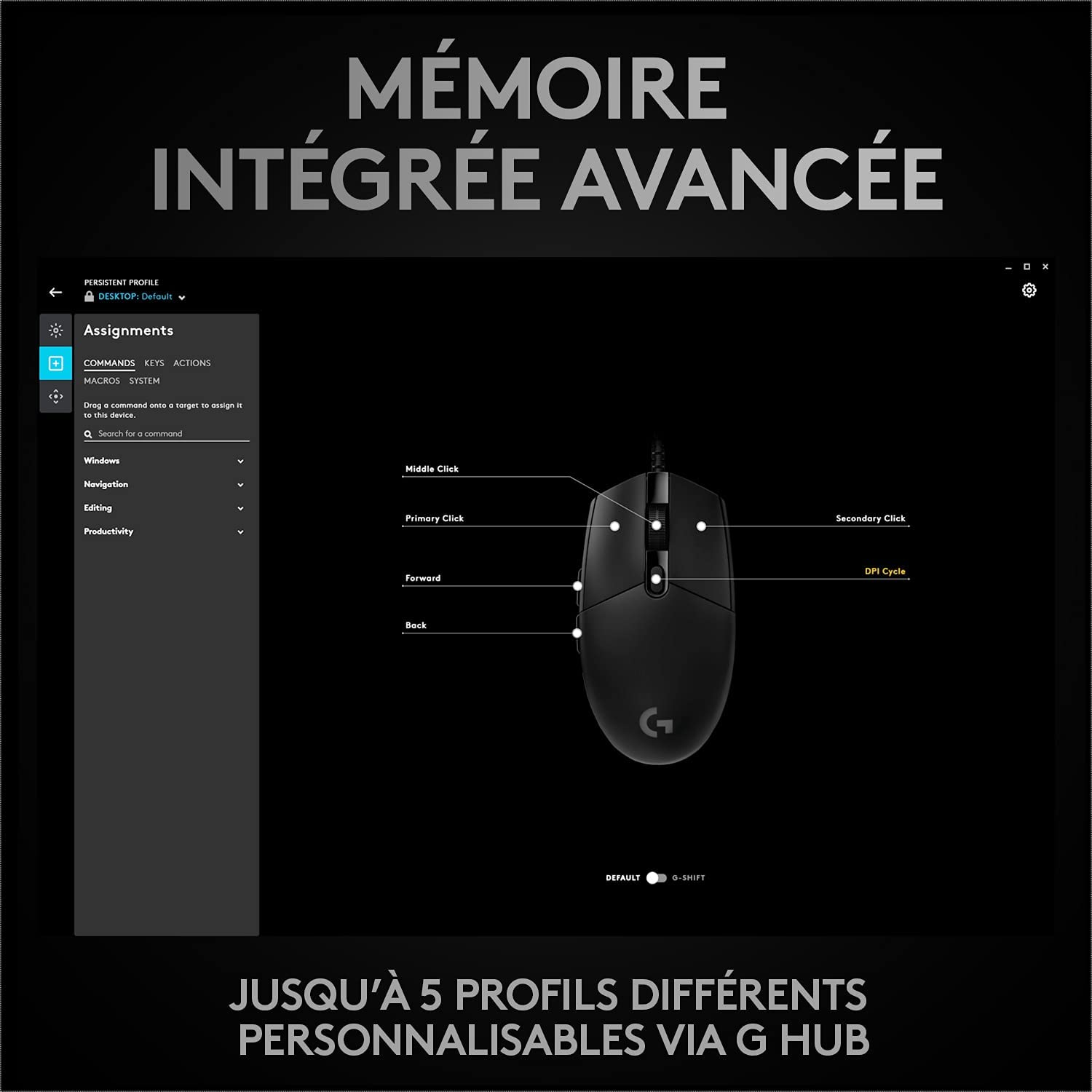 Logitech Souris de jeu PRO HERO Noire