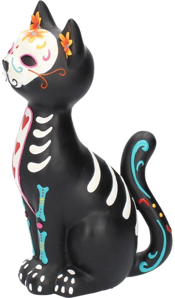 Sugar Kitty - Figurine d'ornement de chat du Jour des Morts 26cm