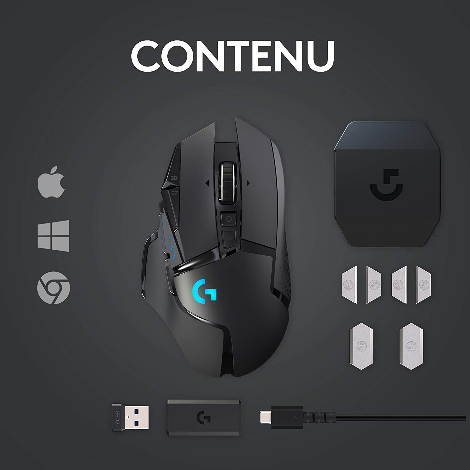 Logitech Souris de jeu sans fil G502 Lightspeed