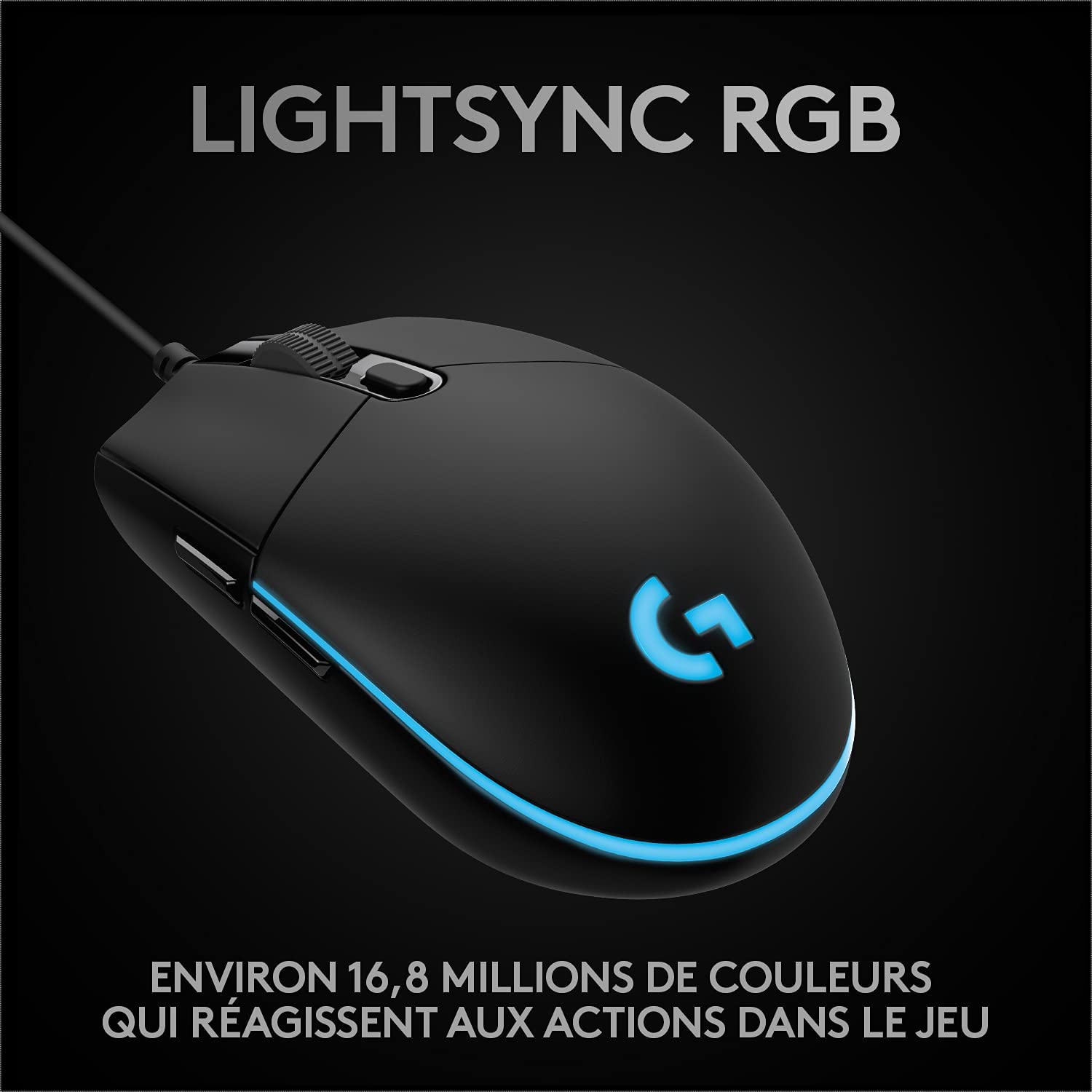 Logitech Souris de jeu PRO HERO Noire