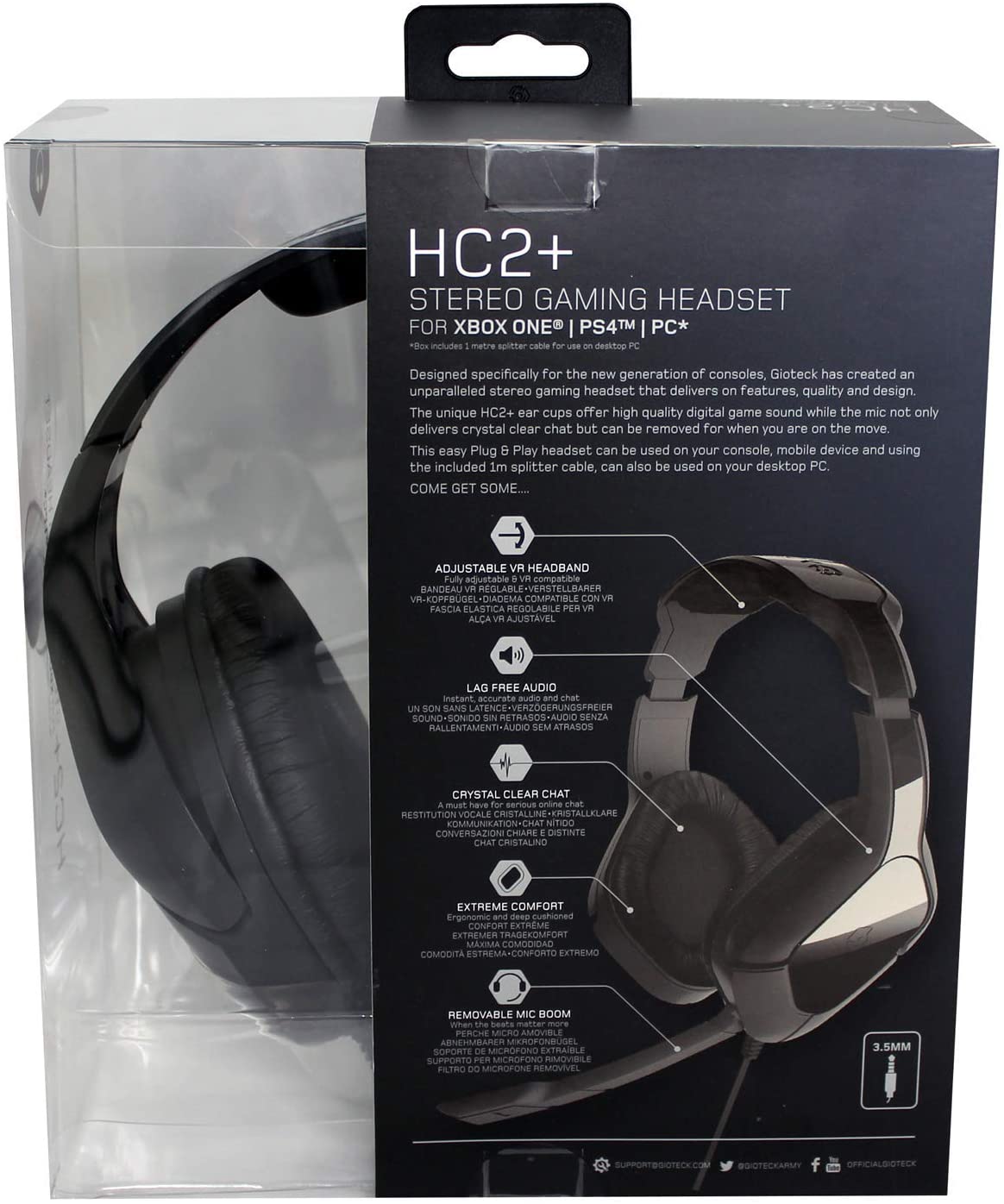 Gioteck - Casque de jeu stéréo HC2+ pour PS5, PS4, Xbox Series, Xbox One et PC