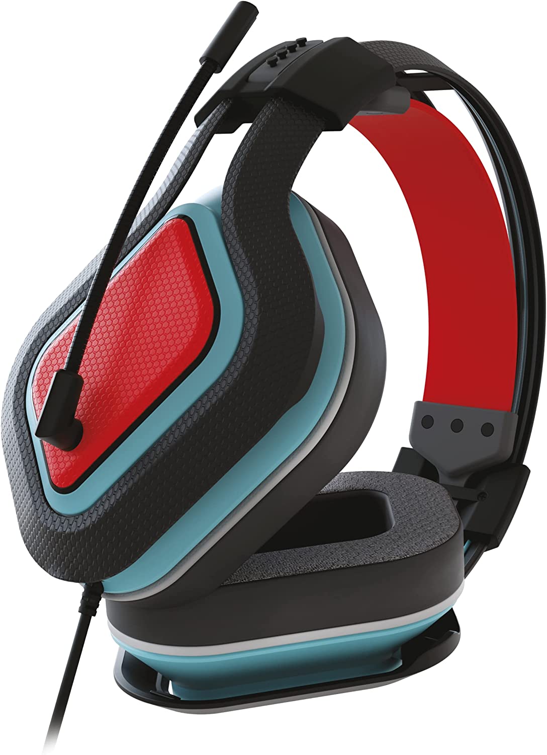 Gioteck - Casque de jeu stéréo filaire HC-9 Bleu et Rouge pour Nintendo Switch/Switch Lite, PC, Xbox, PS5, PS4, Mac et Mobile