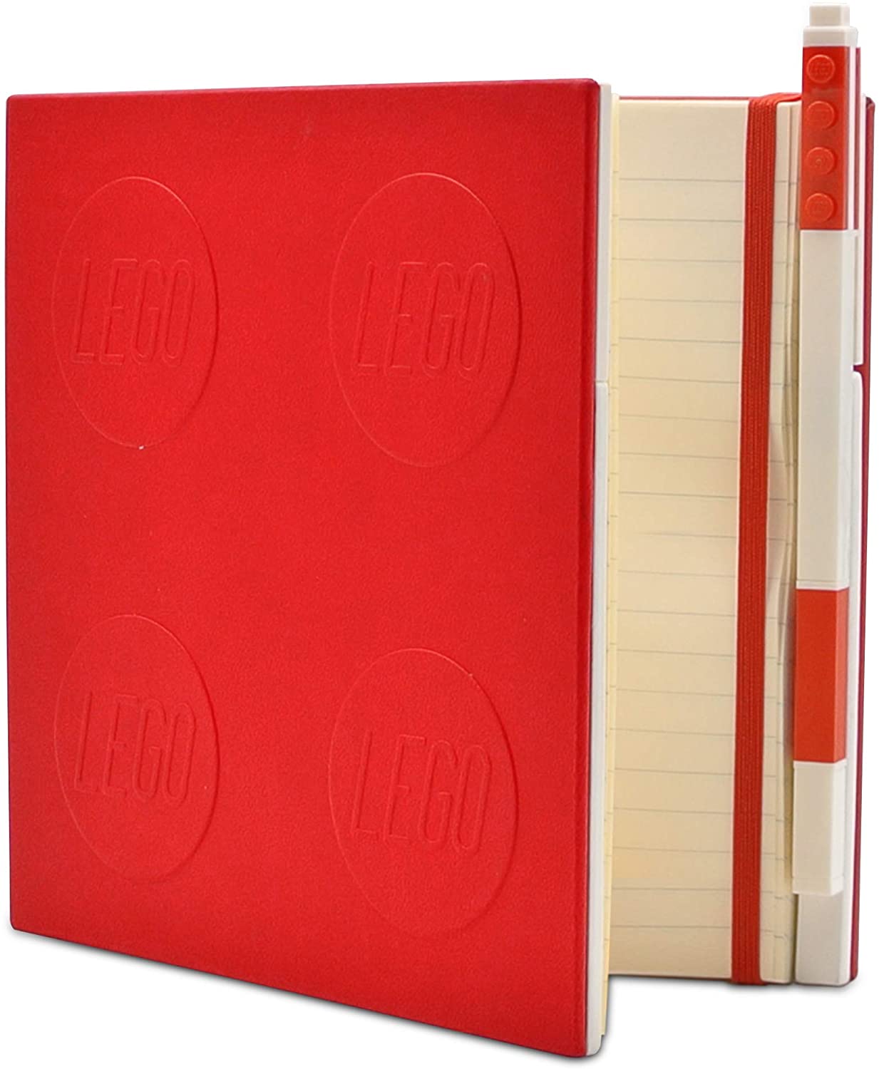 Cahier verrouillable Lego avec stylo gel - Rouge