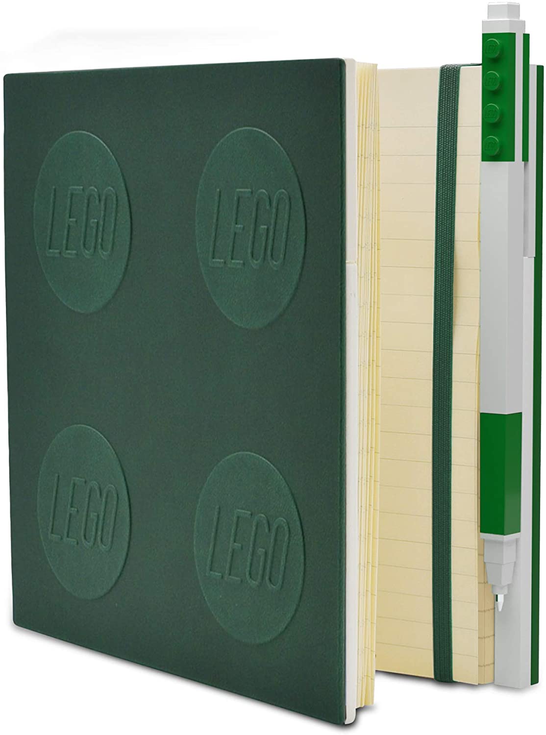 Cahier verrouillable Lego avec stylo gel - Vert foncé