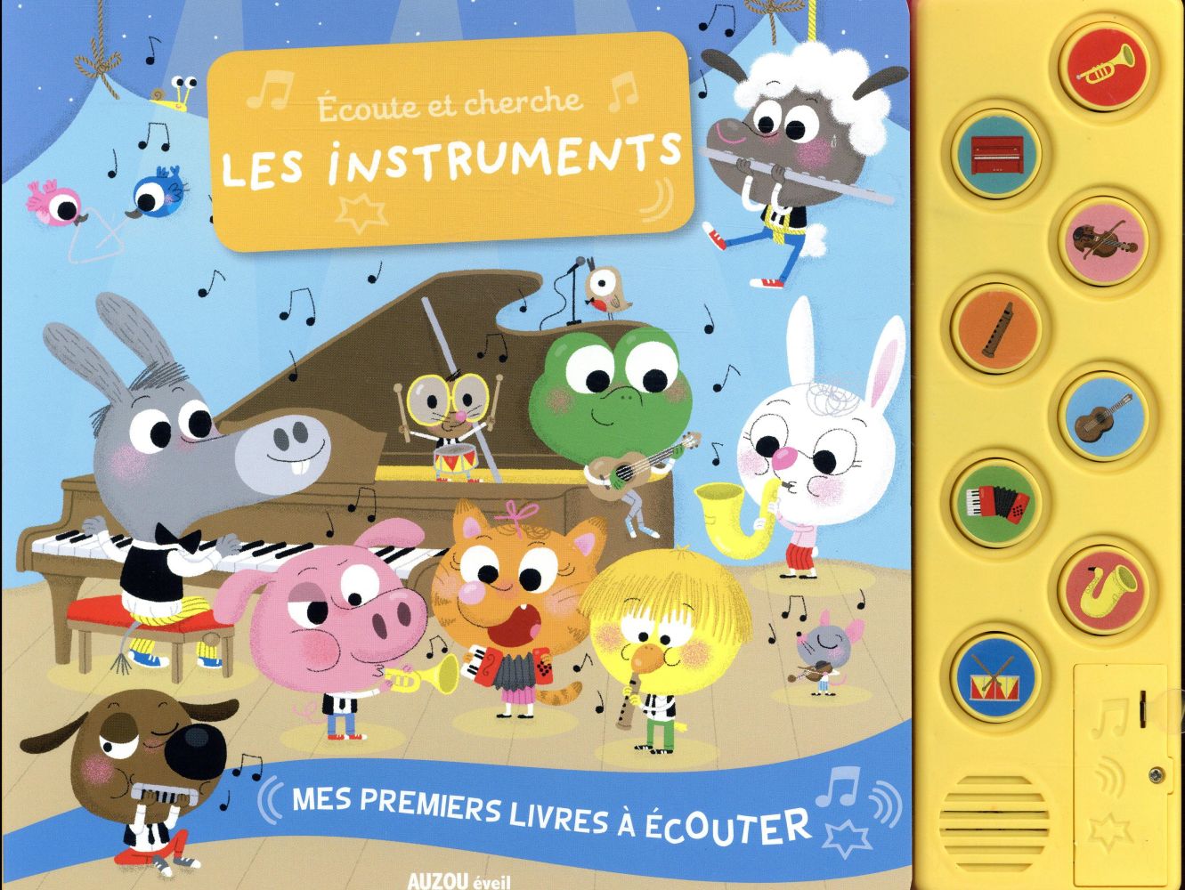 Mes premiers livres à écouter : écoute et cherche les instruments de musique