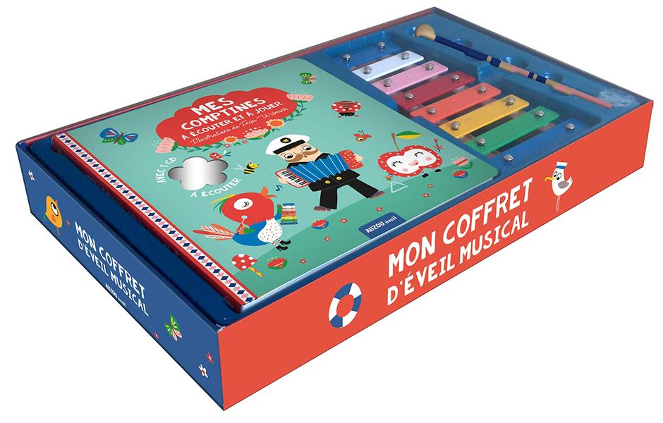 Mon coffret d'éveil musical ; mes comptines à écouter et à jouer avec un xylophone