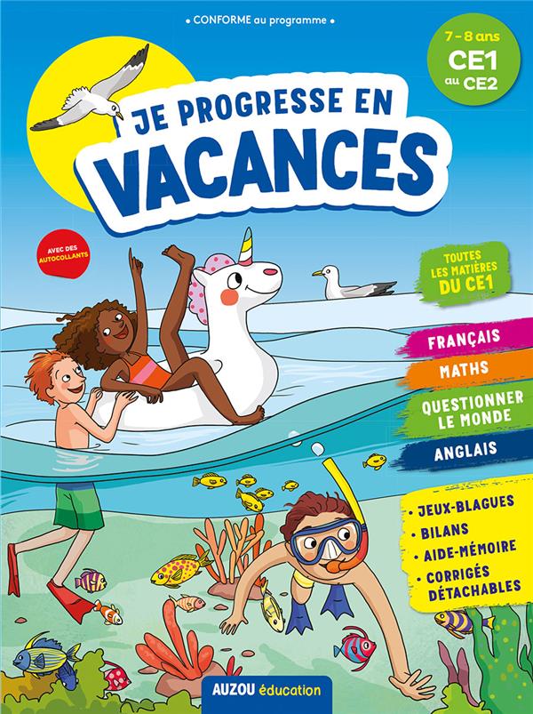 Cahier de vacances : je progresse en vacances ; CE1 au CE2