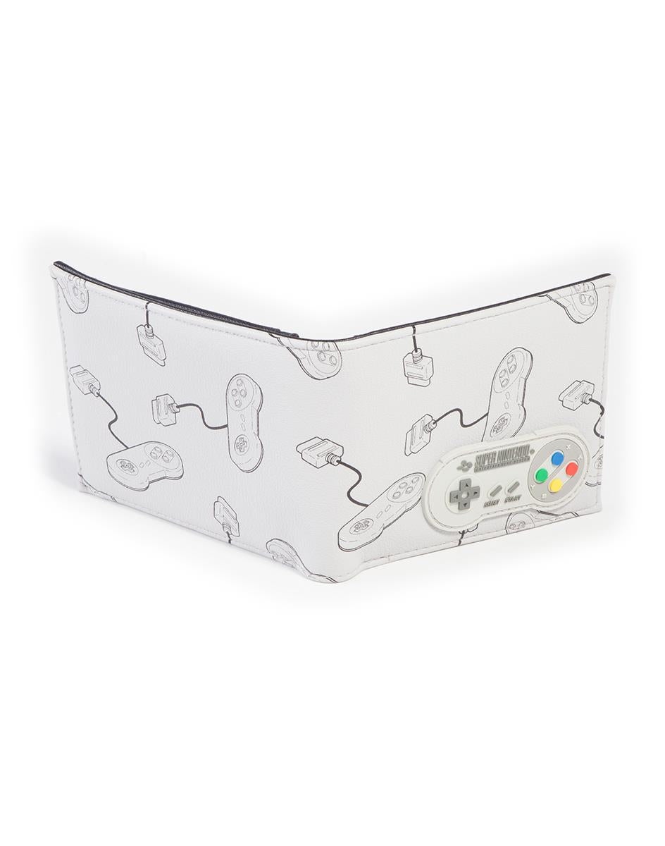 SNES -  Controller AOP Bifold Wallet With Rubber Patch