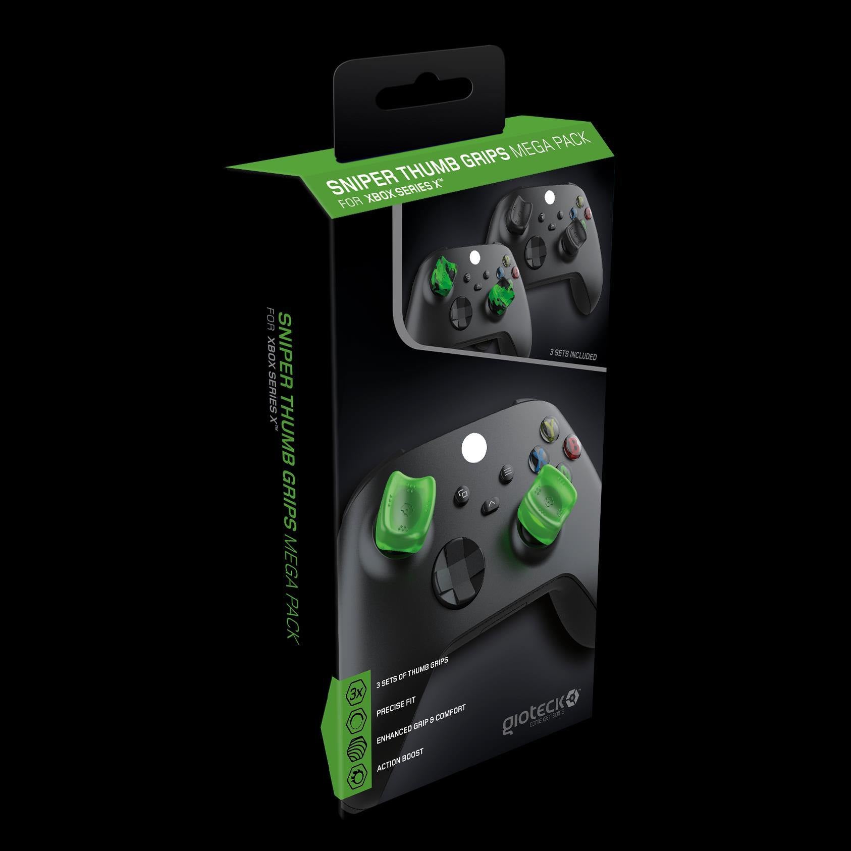 Gioteck - Méga pack de reposes pouce (Thumb Grips) Sniper pour Xbox Series - flash vidéo