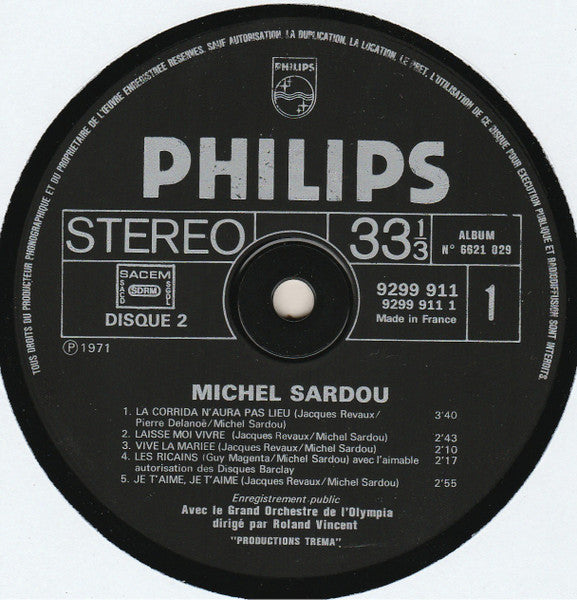 Michel Sardou – Michel Sardou (Album 2 Disques) [Vinyle 33Tours]