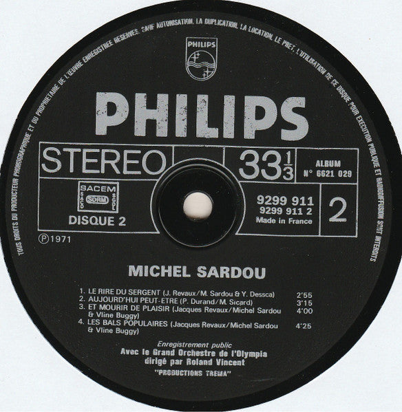 Michel Sardou – Michel Sardou (Album 2 Disques) [Vinyle 33Tours]