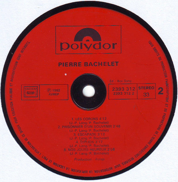 Pierre Bachelet –Pierre Bachelet [Vinyle 33Tours]