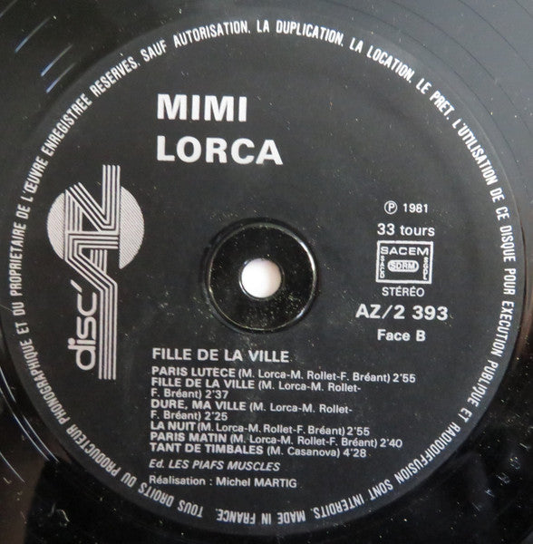 Mimi Lorca – Fille De La Ville [Vinyle 33Tours]