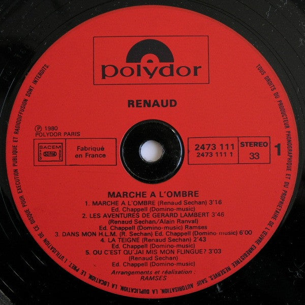 Renaud –Marche À L'Ombre [Vinyle 33Tours]