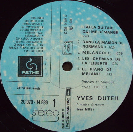 Yves Duteil – Yves Duteil [Vinyle 33Tours]